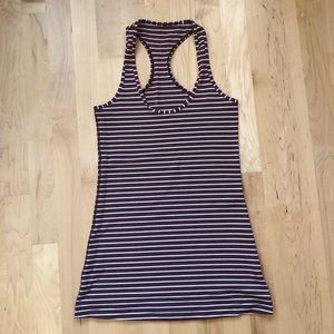 Lululemon Cool Racerback - Size 4 - West2east Stripe Heathered Bordeaux Drama